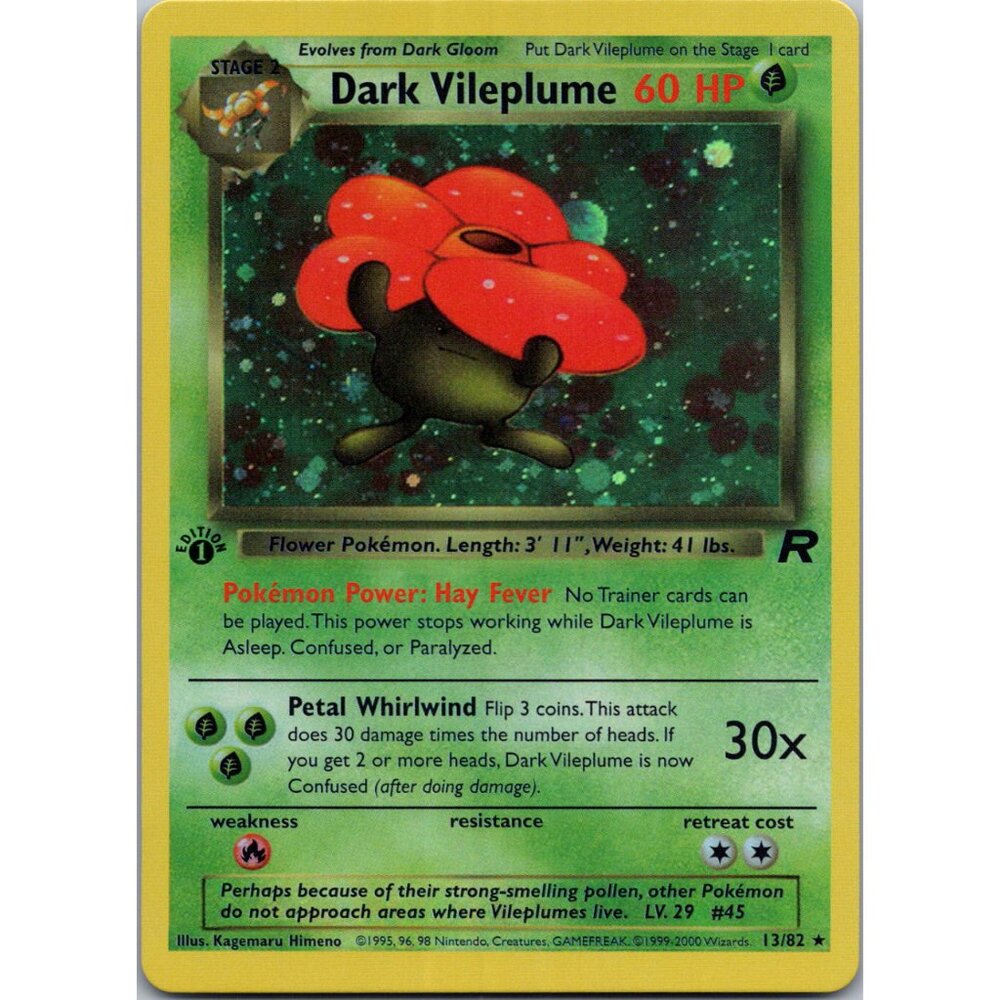 Dark Vileplume Rocket 1st Edition "Reprinted"